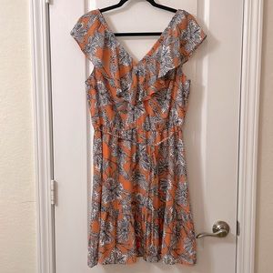 Loft NWT orange floral mini dress size M